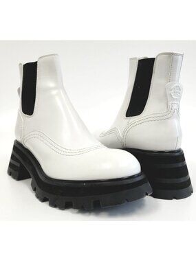 Alexander McQueen Womens Wander Leather Chelsea Platform Lug Boots IT 40 / US 10